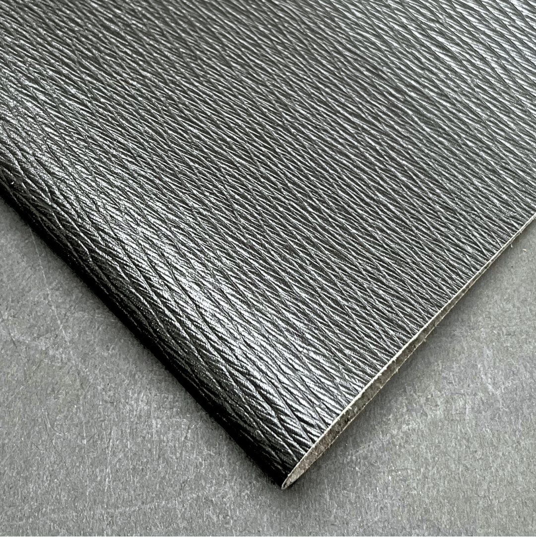 Italian Embossed Grain Calf, Dark Grey